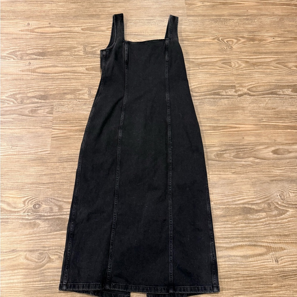 NWOT Abercrombie & Fitch Charcoal Denim Midi Dress Size M petite ~$110 - Picture 3 of 4